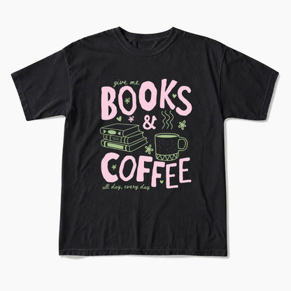 Books and Coffee T Shirts