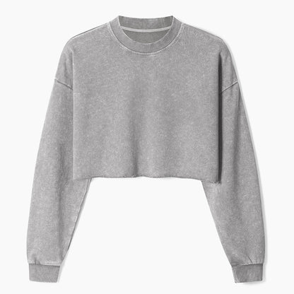 Crop Washed Sweatshirts Jellypine