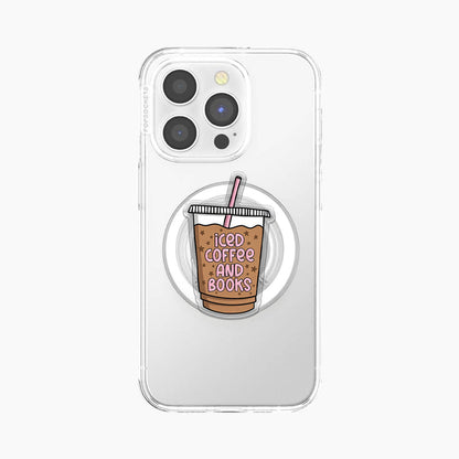 Iced Coffee And Books Magnetic Phone Grip Holder Jellypine
