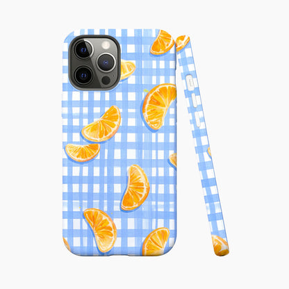 Blue Gingham Citrus Day Phone Case