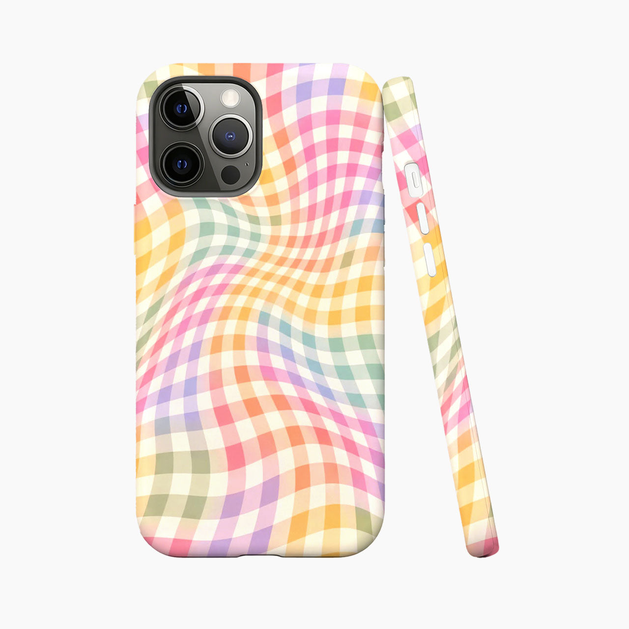 Wavy Rainbow Gingham Phone Case