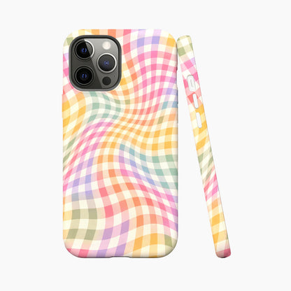 Wavy Rainbow Gingham Phone Case