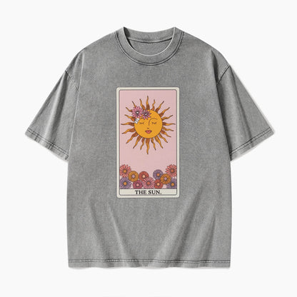 The SUN Tarot Card Washed Tees