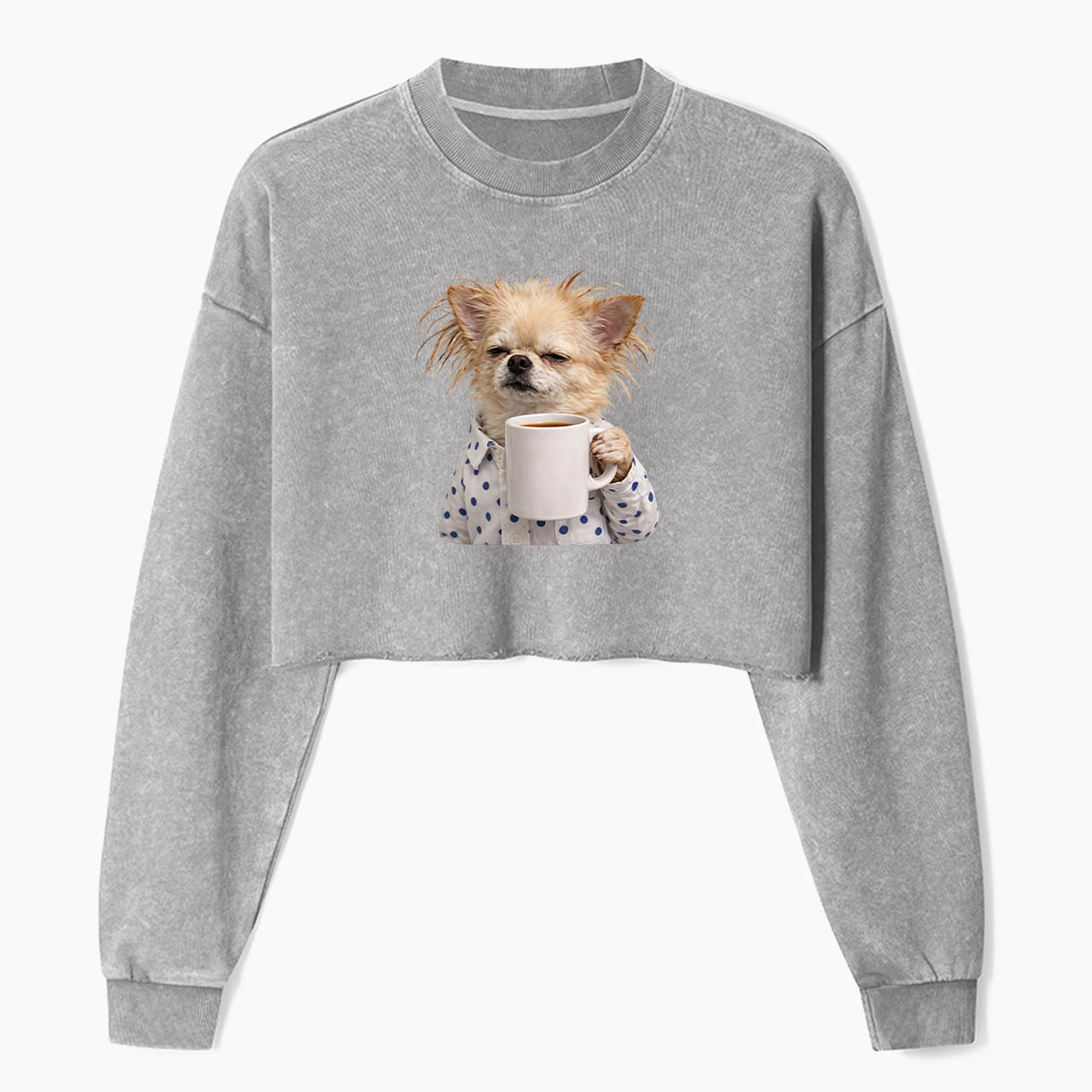 Morning Coffee Crop Washed Sweatshirts