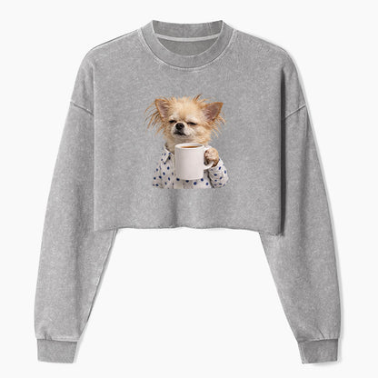 Morning Coffee Crop Washed Sweatshirts