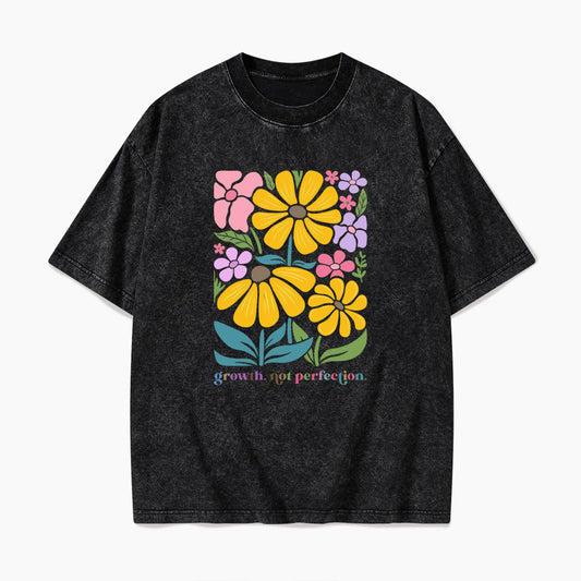 Growth Not Perfection Floral Washed Tees