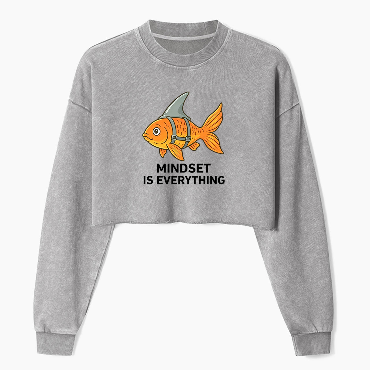 Mindset Is Everything Crop Washed Sweatshirts