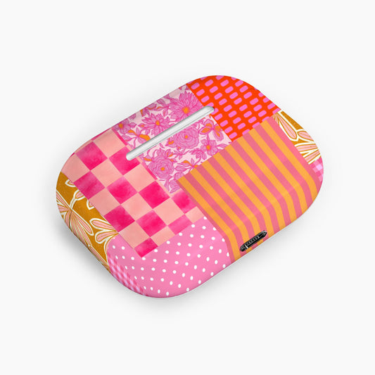 Pink Citrus Garden Blue Gingham Citrus Day Earphone Case
