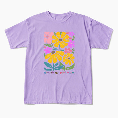 Growth Not Perfection Floral T Shirts