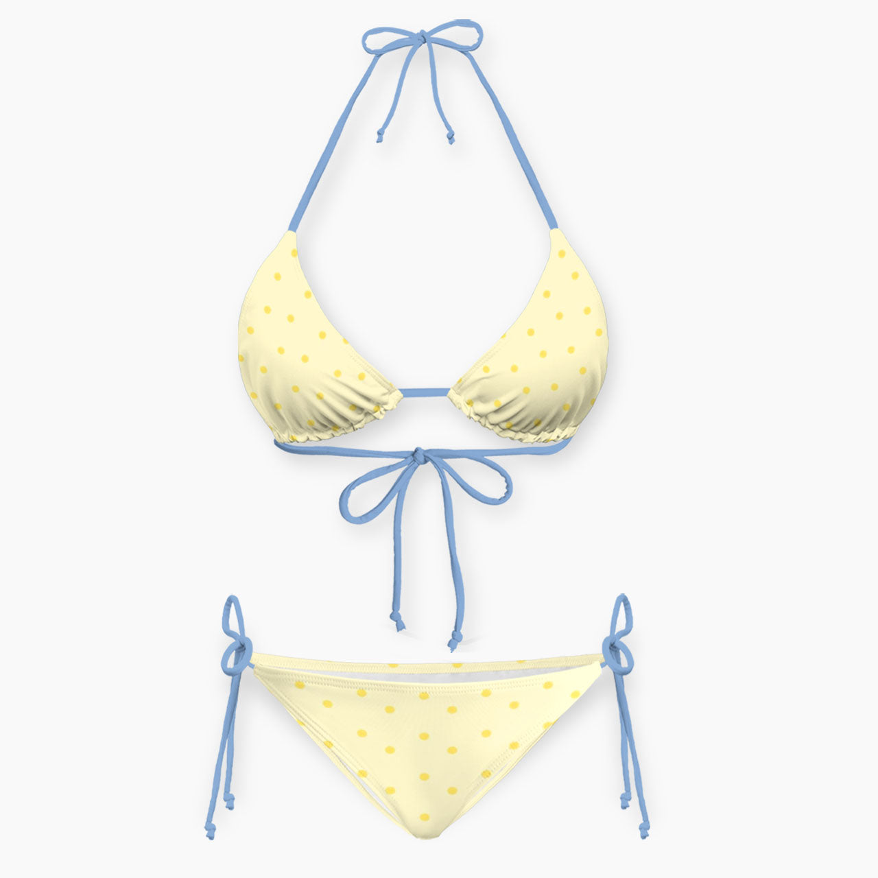 Sunny Lemon Dot Print Bikini Set