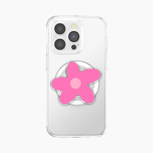 Hot Pink Flower Magnetic Phone Grip Holder Jellypine