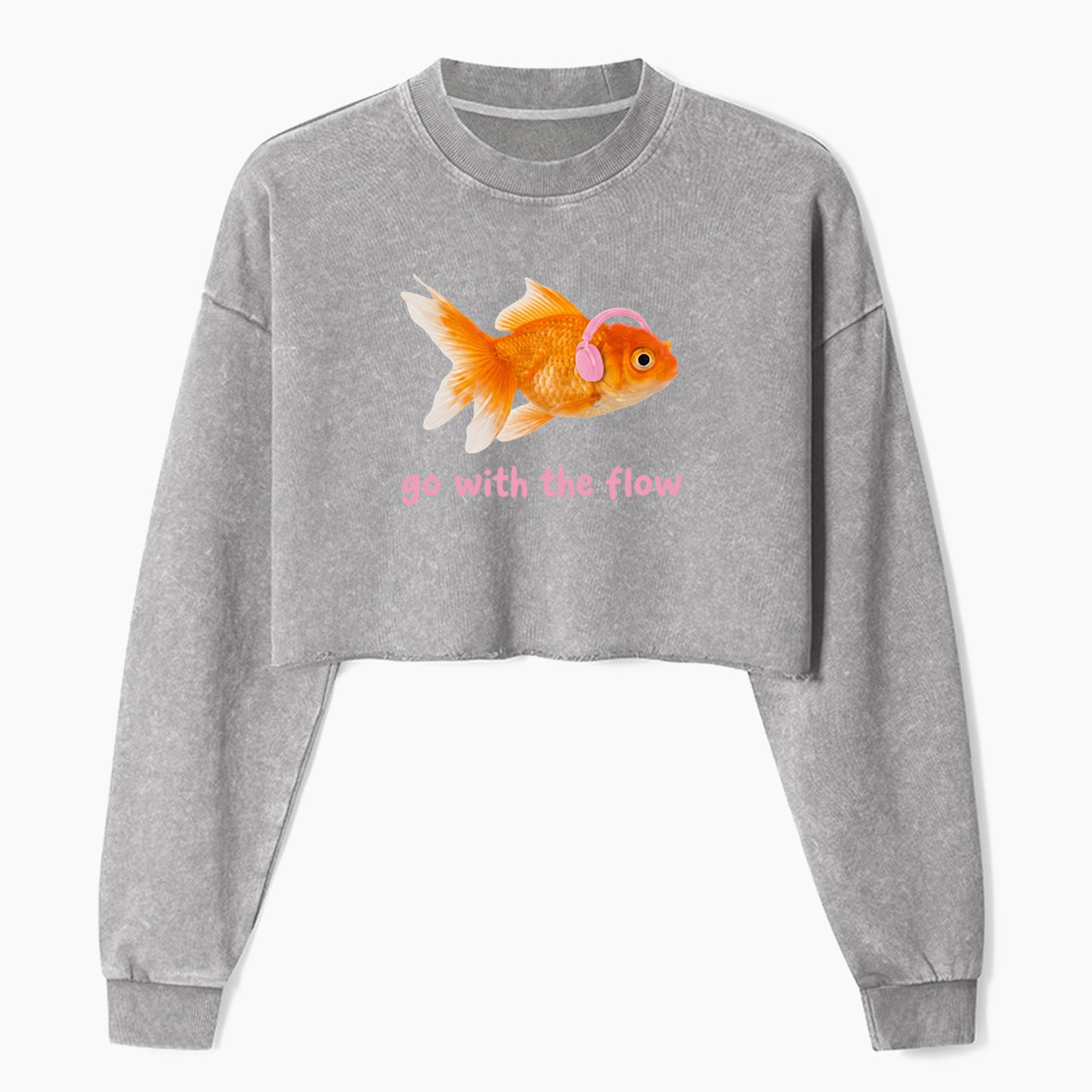 Go With the Flow Crop Washed Sweatshirts