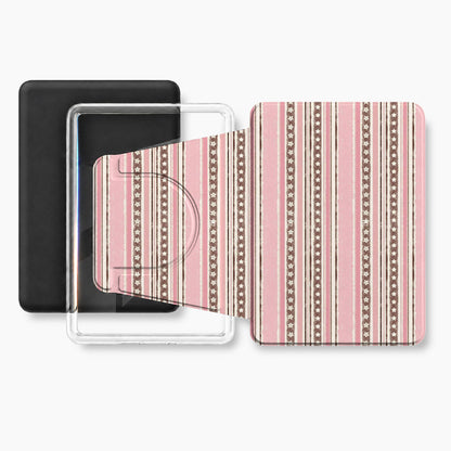 Soft Pink Mocha Lines Kindle Case