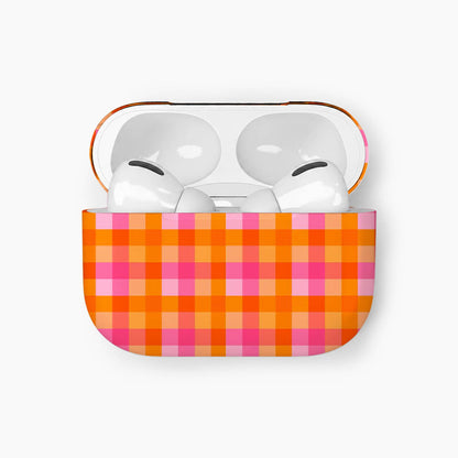 Sunset Picnic Gingham Earphone Case