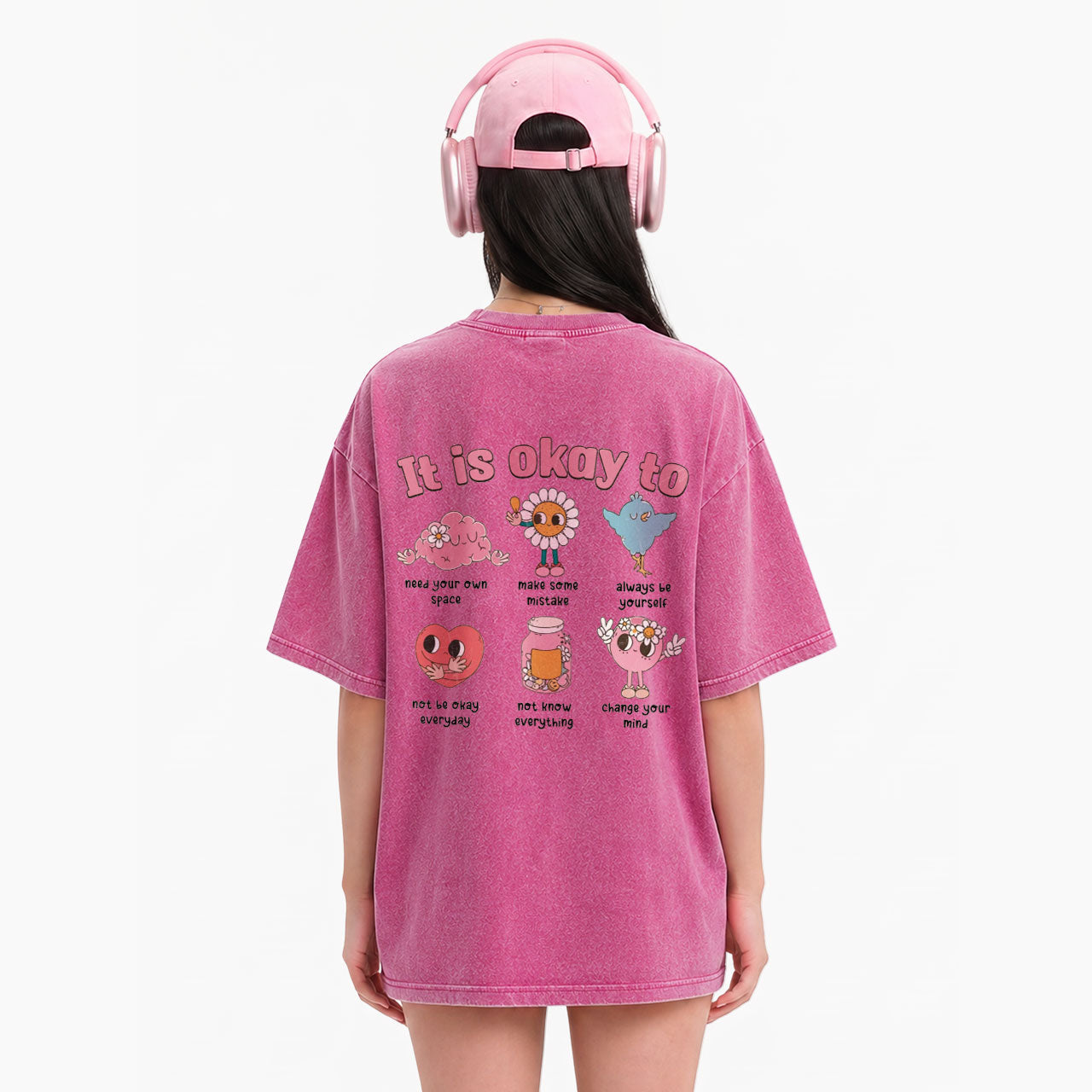 It is Okay To Two Sides Washed Tees