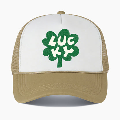Lucky Clover Colorblock Trucker Hat