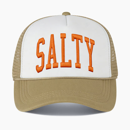 Embroidered Salty Colorblock Trucker Hat