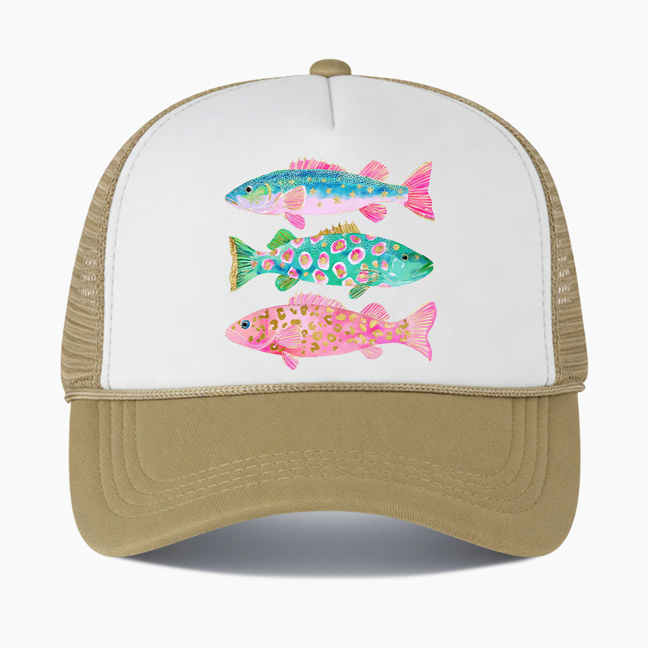 Colorful Fish Colorblock Trucker Hat