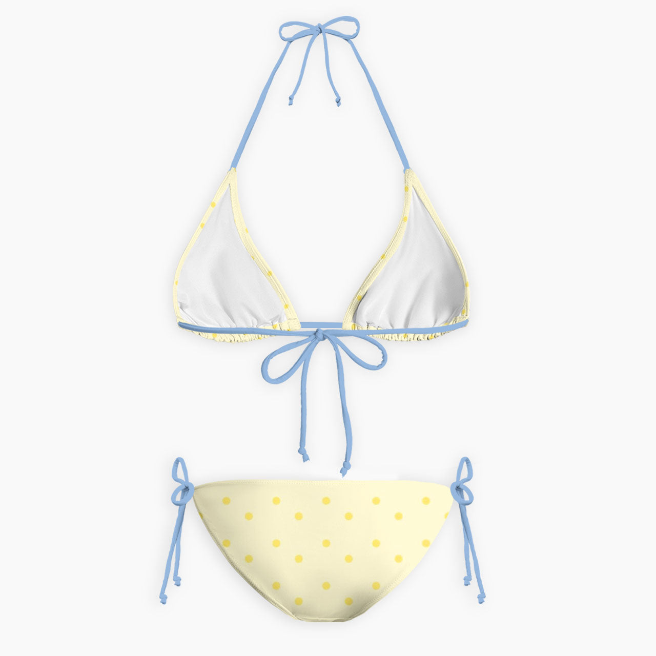 Sunny Lemon Dot Print Bikini Set