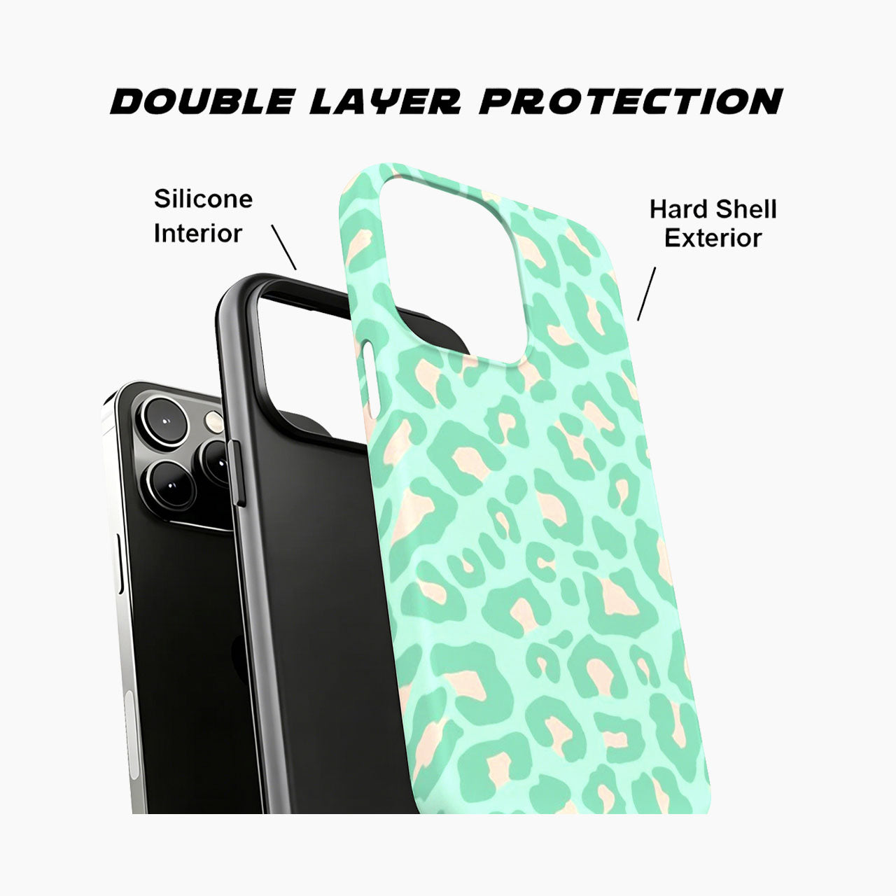 Refreshing Mint Leopard Print Phone Case