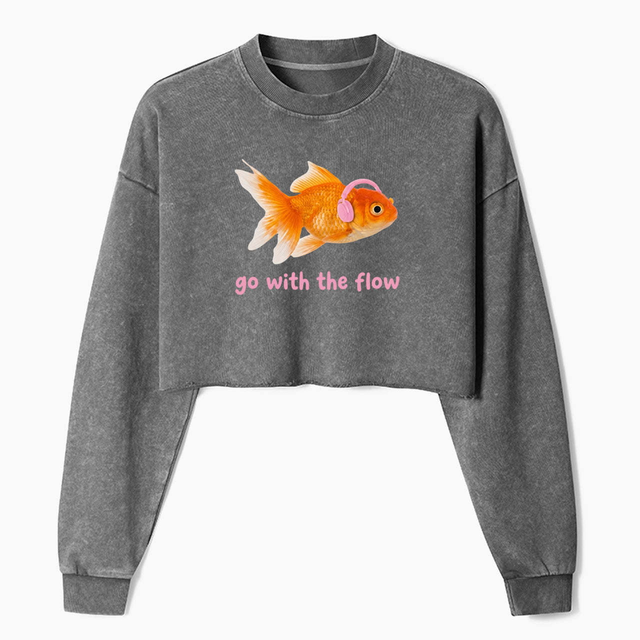 Go With the Flow Crop Washed Sweatshirts