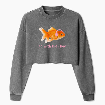 Go With the Flow Crop Washed Sweatshirts