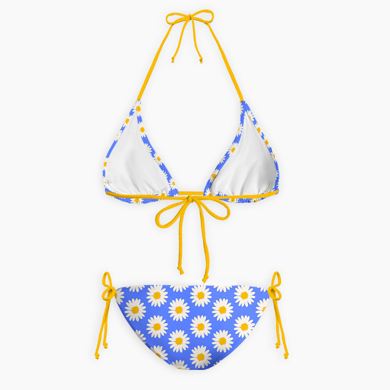 Blue Sky Daisy Print Bikini Set