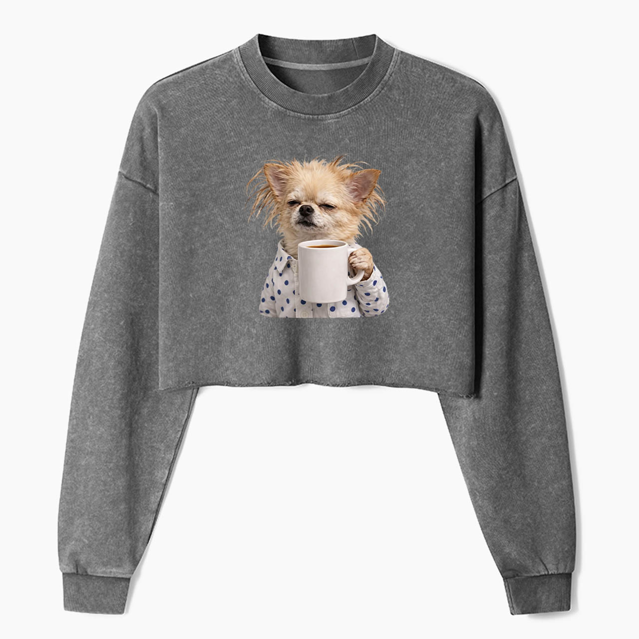 Morning Coffee Crop Washed Sweatshirts
