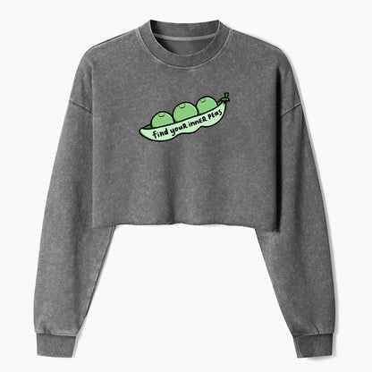 Find Your Inner Peas Crop Washed Sweatshirts