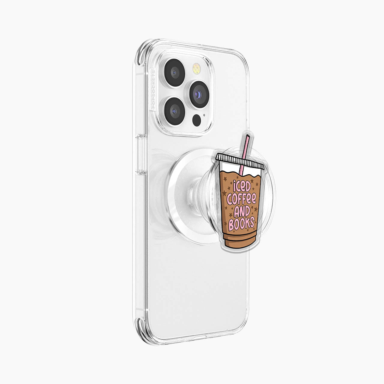 Iced Coffee And Books Magnetic Phone Grip Holder Jellypine