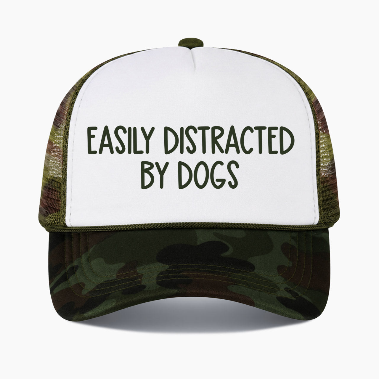 Easily Distracted by Dogs Colorblock Trucker Hat