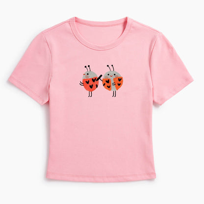 Heart Spotted Ladybugs Baby Tee