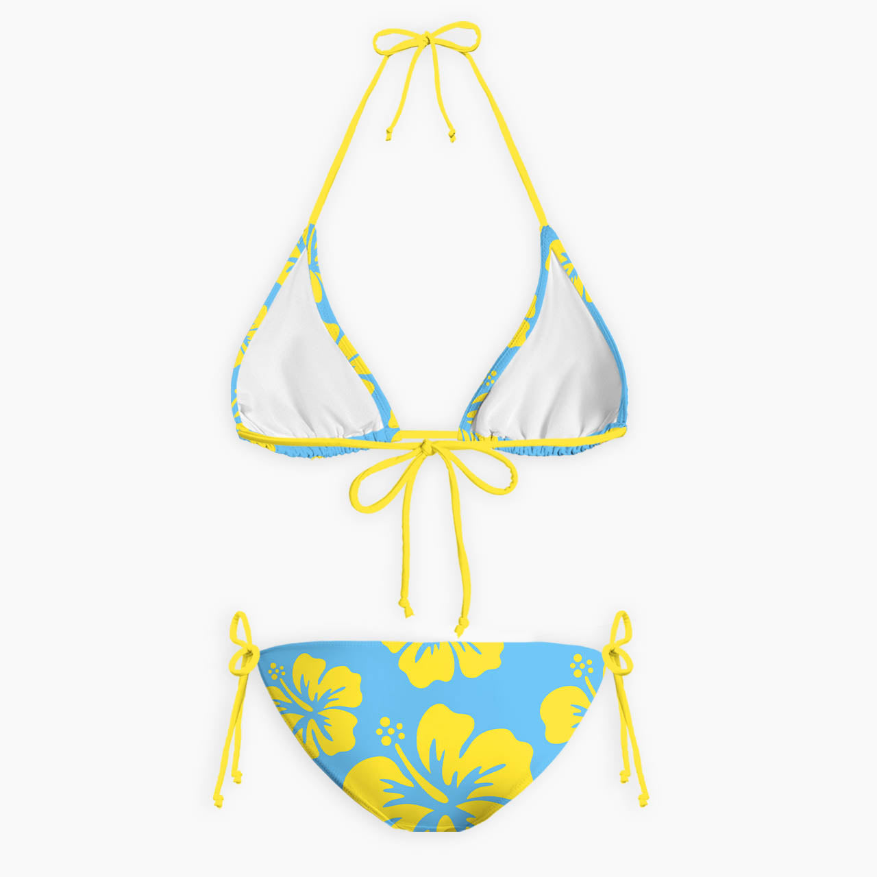 Blue Lagoon Hibiscus Print Bikini Set