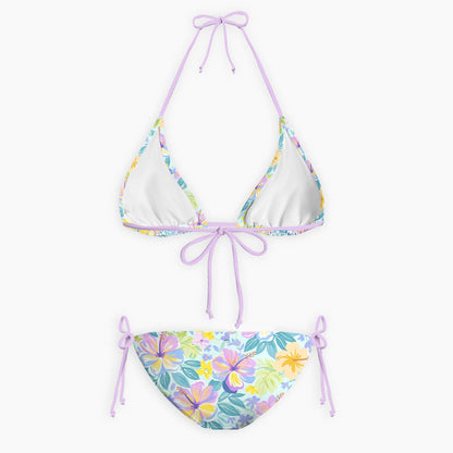 Pastel Breeze Tropical Floral Print Bikini Set