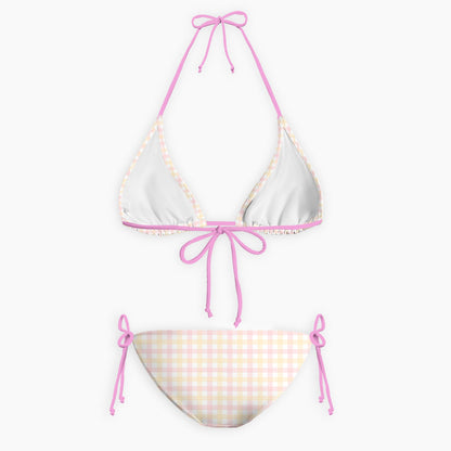 Pastel Picnic Gingham Print Bikini Set