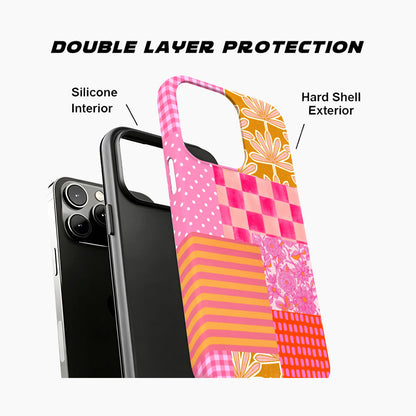 Pink Citrus Garden Blue Gingham Citrus Day Phone Case