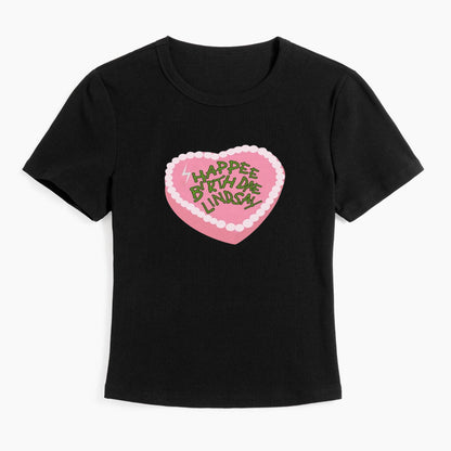 Personalized Name Happy Birthday Cake Baby Tee