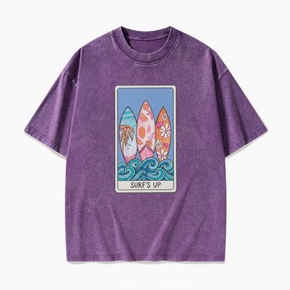 SURFS UP Tarot Card Washed Tees