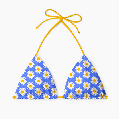 Blue Sky Daisy Print Bikini Set