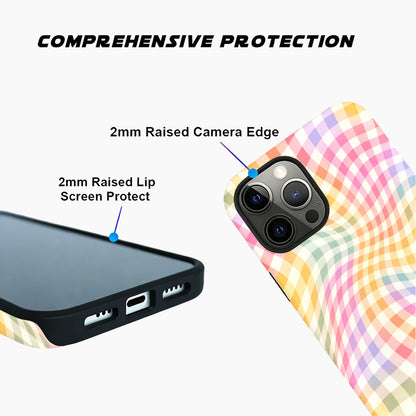 Wavy Rainbow Gingham Phone Case