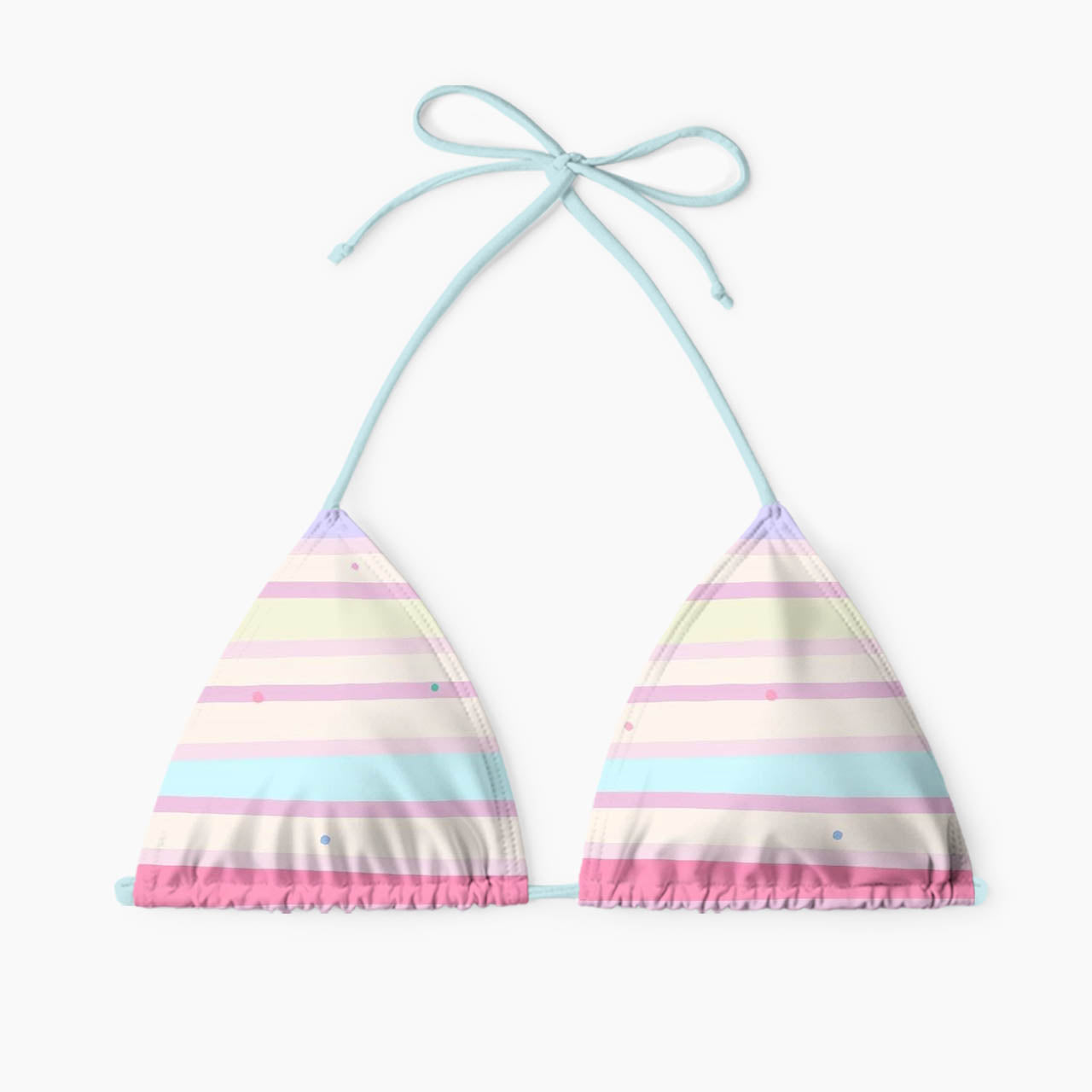 Marshmallow Rainbow Stripe Print Bikini Set