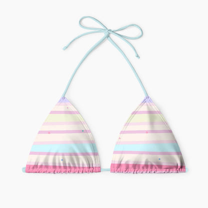 Marshmallow Rainbow Stripe Print Bikini Set
