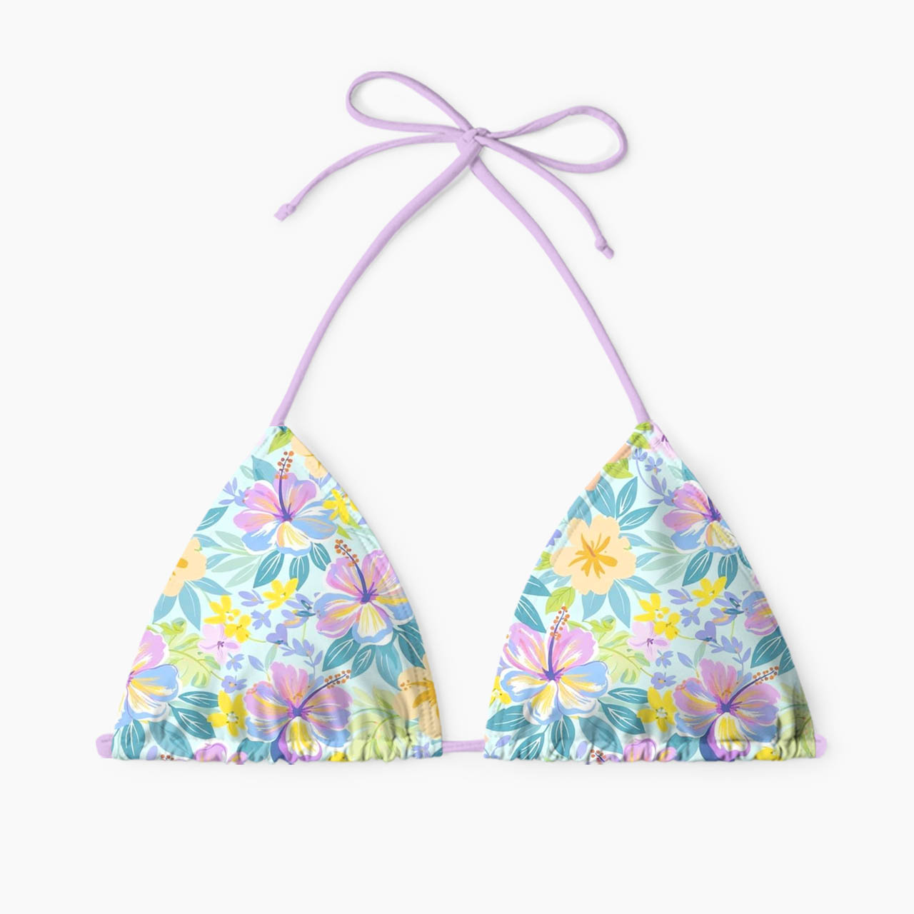 Pastel Breeze Tropical Floral Print Bikini Set