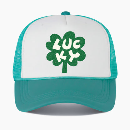 Lucky Clover Colorblock Trucker Hat