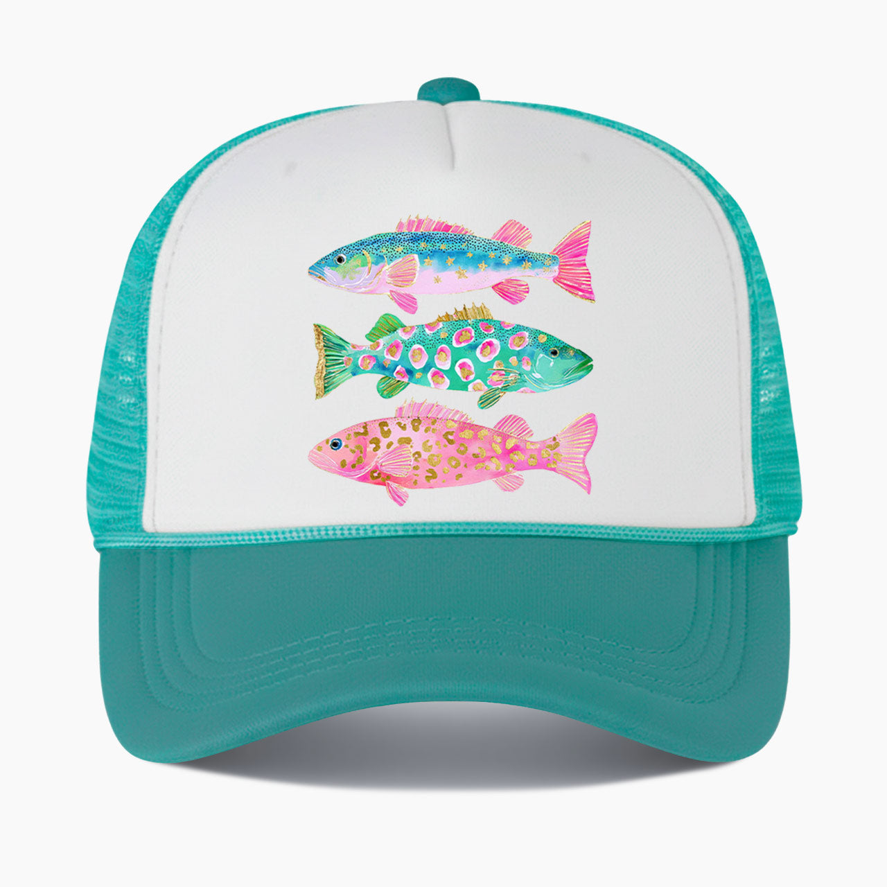 Colorful Fish Colorblock Trucker Hat