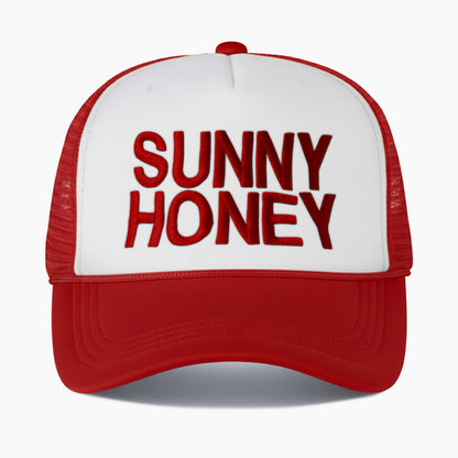 Embroidered Sunny Honey Colorblock Trucker Hat