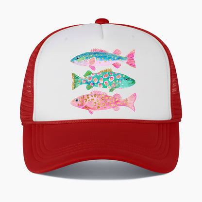 Colorful Fish Colorblock Trucker Hat