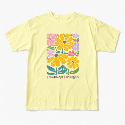 Growth Not Perfection Floral T Shirts