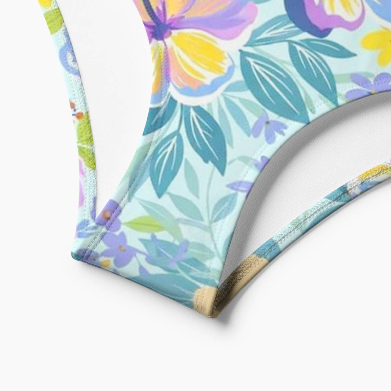 Pastel Breeze Tropical Floral Print Bikini Set