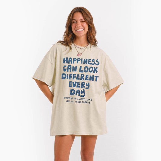 Happiness Can Look Different Every Day Washed Tees